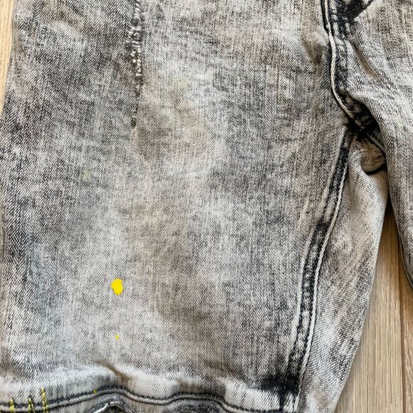 Create 2MRW Denim Paint Straight Leg Jeans Men's Size 34X32 Gray Distressed - Picture 5 of 12